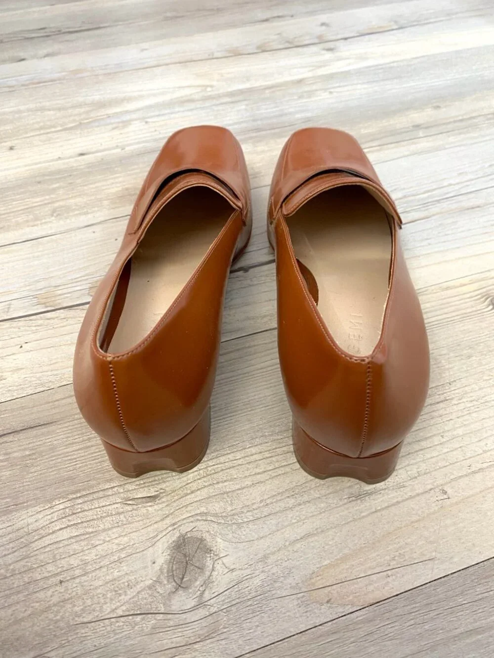 M. Gemi Chestnut Brown Kitten Heel Loafers - Size 39.5 (Used)